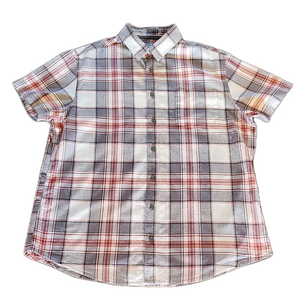 Mossimo Men's Shirt, Size XL, Gray Plaid, Short Sleeve,‎ Button Up, Cotton